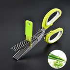 5-Blade Stainless Steel Herb Scissors with Cover