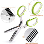 5-Blade Stainless Steel Herb Scissors with Cover