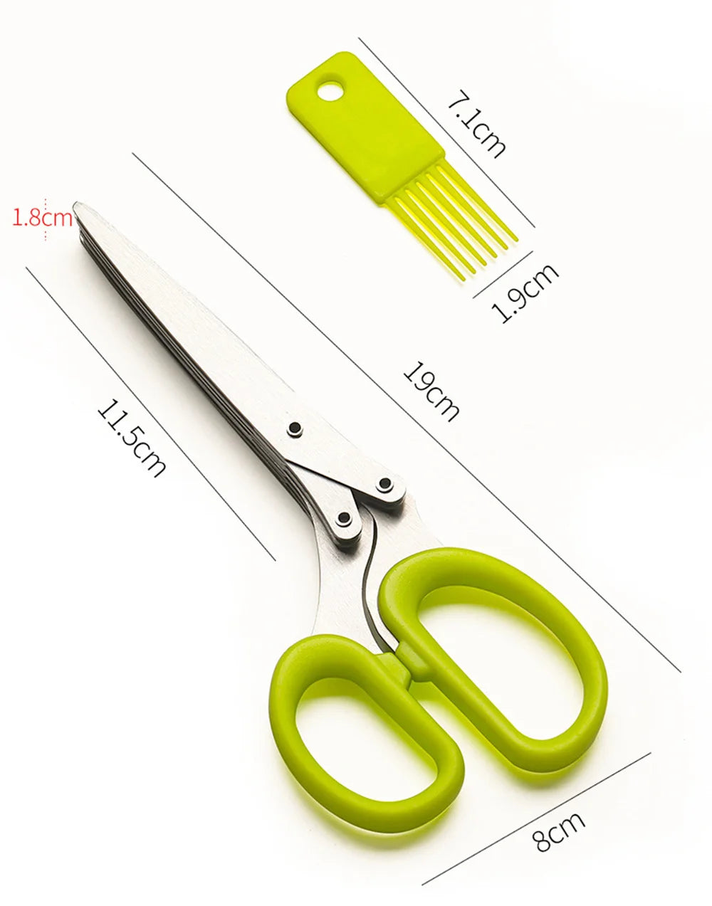 5-Blade Stainless Steel Herb Scissors with Cover