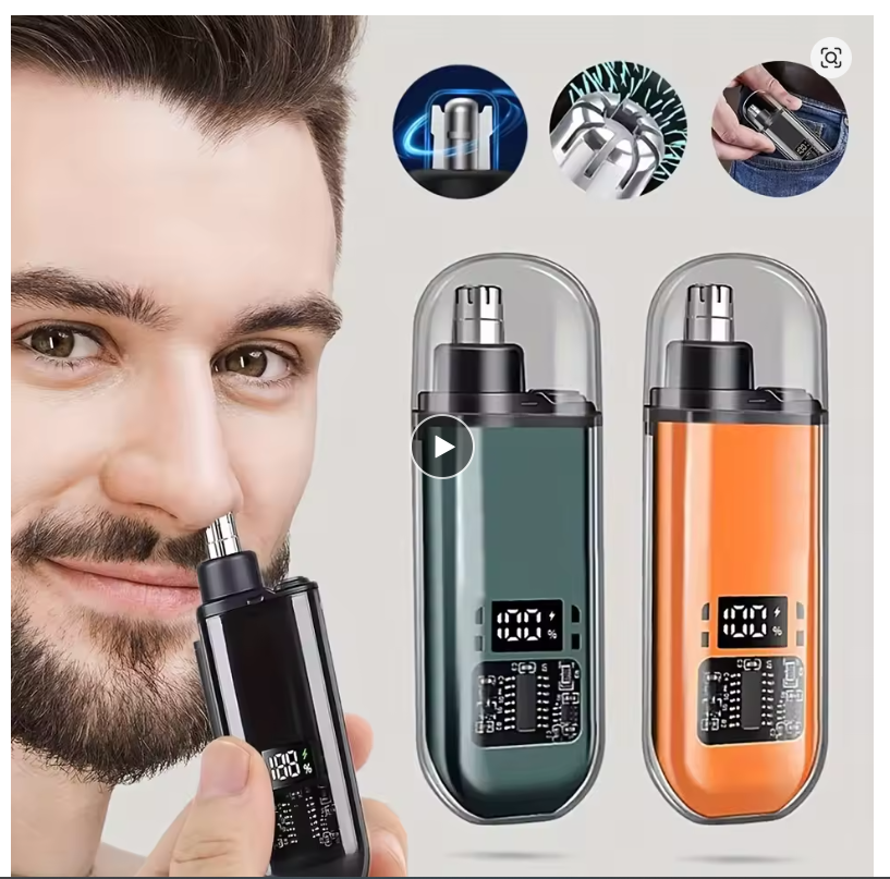 USB charging nose and ear hair trimmer portable electric nose hair clipper, mini compact design, quick charging  Suitable for men,