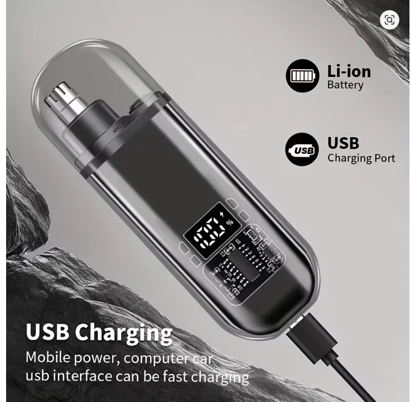 USB charging nose and ear hair trimmer portable electric nose hair clipper, mini compact design, quick charging  Suitable for men,