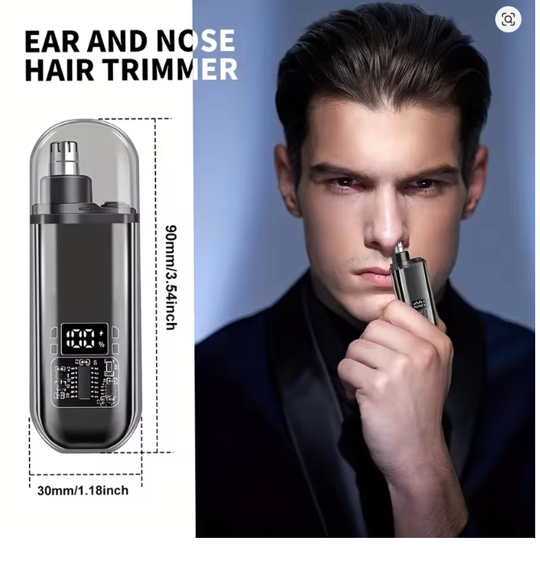 USB charging nose and ear hair trimmer portable electric nose hair clipper, mini compact design, quick charging  Suitable for men,